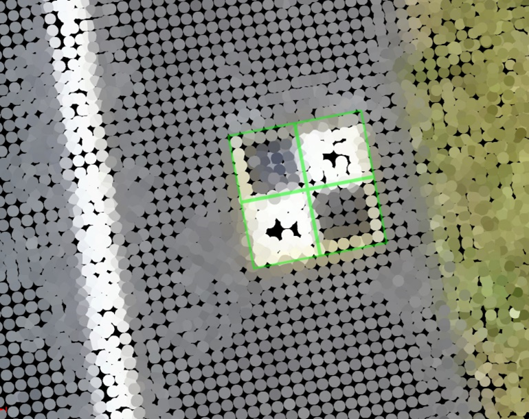 Figure 14 - Combined point cloud coverage of 60° (Oblique) and 90° (Nadir)
