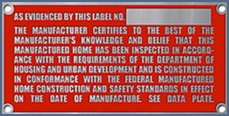 FIg. 5 - Example of a Mobile Home Certification Label